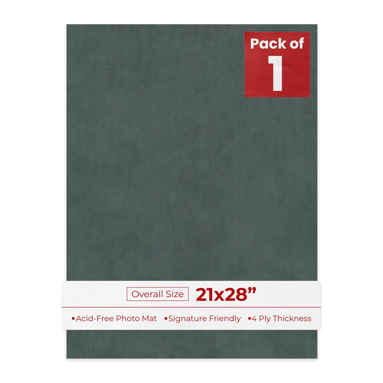 Dark Grey Suede 21x28 Uncut Mat Board - Blank Sheets, No Opening